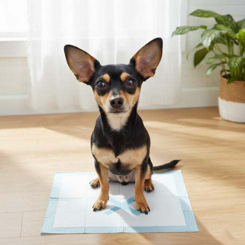 SPOT 22" 22", 50-Pack X Marks The Extra Absorbent Puppy Pads with Adhesive Strips & Pheromones Attracts Dogs to Center