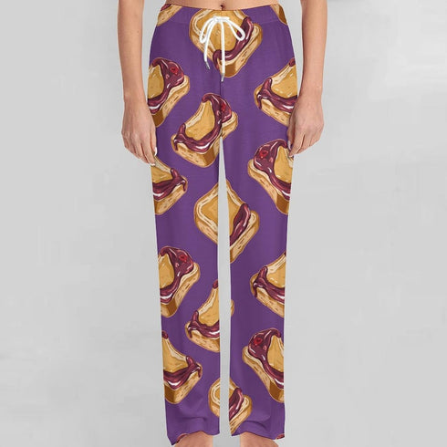 Generic Peanut Butter Jelly Breakfast Funny Pajama Bottoms Soft Lounge Pants Loose Fit Sleepwear for Men Women