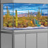 Reptile Habitat Background Rock Oasis Cactus Desert Terrarium Background 36x18in with 10 EVA Double-Sided Tape