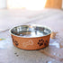 Loving Pets Bella Bowls - No Tip Stainless Steel Dog Food Water Bowl (Medium, Copper)