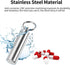 Stainless Steel Survival Pill Storage, Air-Tight Waterproof Capsule Bottle with Seal Ring for Outdoor Use