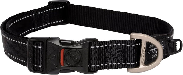 Reflective Dog Collar, Black, Adjustable for Extra Large Dogs from 17-27 inches