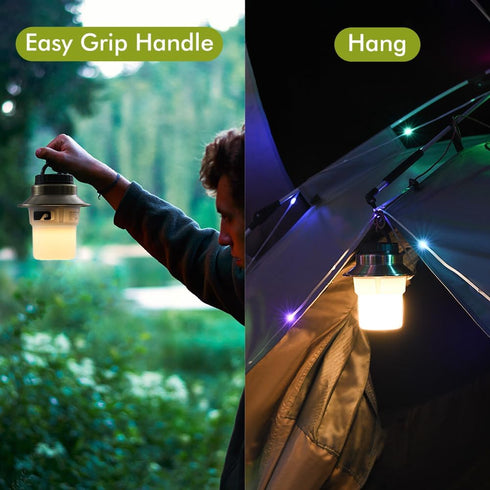 SMARTERIOR 5 Rechargeable LED Camping Lights & Lantern, Waterproof Lamp with Modes RGB String Lights, Adjustable