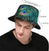 Peacock Feathers Bucket Hat Packable Sun Cap for Men Women Printed Fisherman Outdoor Beach