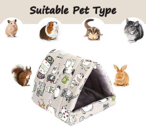 Deofun Cozy Chinchillas, (6.8"x7.4") Cotton Tent for Small Animals - Guinea Pig Hideout, Hamster Bed, Portable House