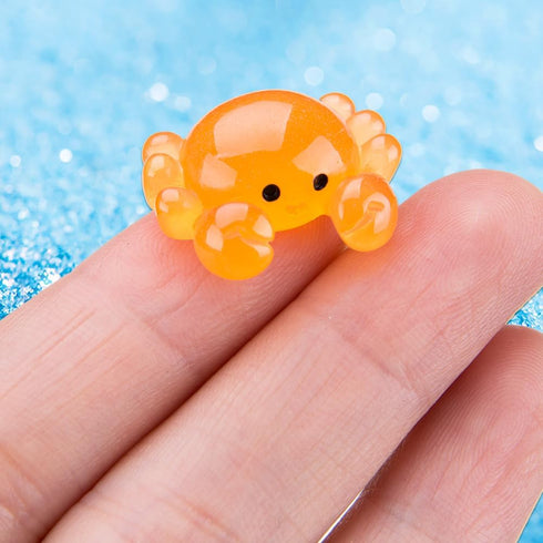 Comidox 24Pcs Cute Mini Resin Crabs Glow in The Dark Crab Figurines Bulk for Crafts Marine Animal Decor for Moss