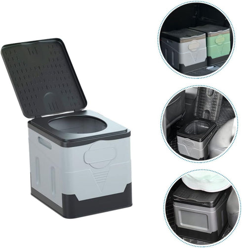 Multi-functional Portable Folding Toilet for Outdoor Use Emergency Travel Potty for Car Camping Fishing and Hiking