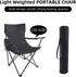 YSSOA XL Portable Black Folding Camping Chair with Armrest