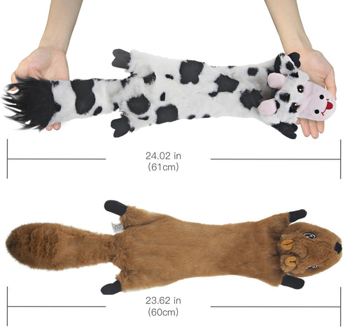 SHARLOVY Dog Squeaky Toys 5 Pack - Crinkle Dog Toy No Stuffing - Plush Chew Toy for Large and Medium Dogs
