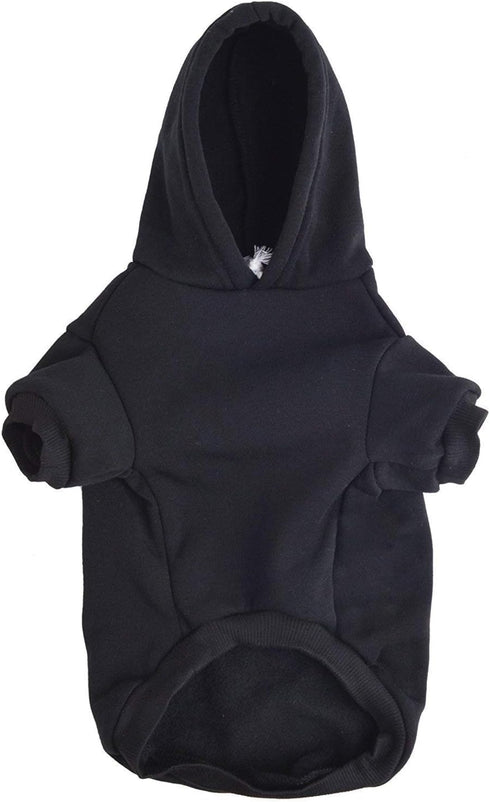 Love Me Fleece Dog Hoodie - Warm Cotton Grooming Sweater for Small, Medium & Large Dogs & Cats (Black)