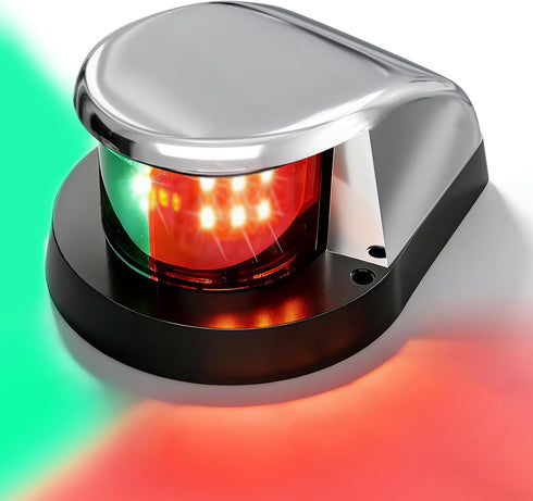 Poiini Boat Navigation Lights,Red and Green Marine LED,IP65 Water Resistant,12V-Compatible with Pontoon,Skiff, Yacht,