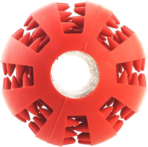 ADUCK Dog Ball Toys for Aggressive Chewers - 2.8 Inch Fire Red Natural Soft Bouncy Rubber Ball for Pet IQ Training