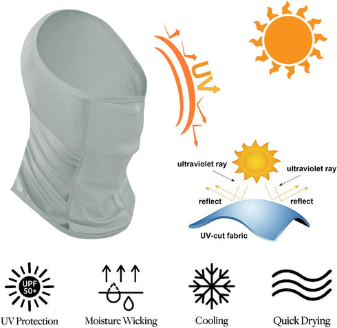 Super Breathable Neck Gaiter, UPF 50+ Face Mask for Sun Protection and Face Shield