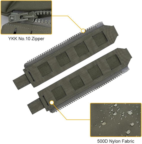 IDOGEAR SPORTS Tactical Back Panel MOLLE Zipper Kit, Expand Loading for Tactical Vest