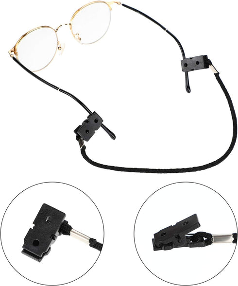 SATINIOR 6 Pieces Adjustable Strap Clips, Windproof Cap Retainers in Black, Large