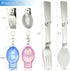 Folding Spoon and Fork Set, 2PCS Foldable Utensils with Case for Camping, Picnic