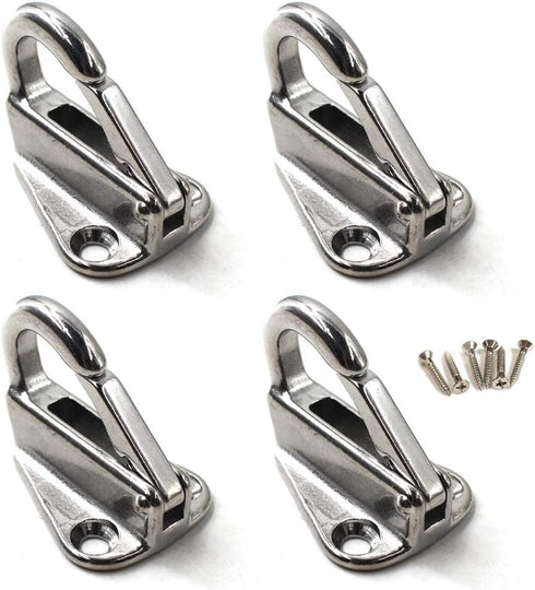 Flomore Fender Hook, Marine Grade 316 Stainless Steel Spring Snap Hook, Pack of 4 Boat Ship Hardware