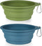 SLSON 2Pack Collapsible Dog Bowl - Integrated Molding Travel Bowl, No Plastic Rim, 600ML (Navy Blue + Dark Green)