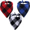 3 Pack Dog Bandana Plaid Reversible Triangle Bibs, Scarf Accessories for Large Dogs and Cats