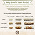 10 12 3 Pack, Top Dog Chews Buffalo Beef Cheek Rolls with Bully Dust Sprinkles, Long Lasting Dog Bones for Aggressive
