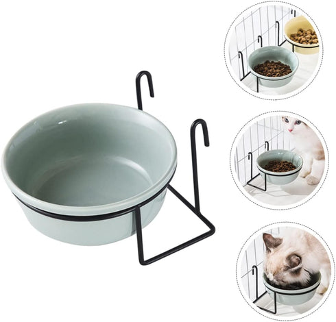 Hanging Pet Bowl Set - Hanging Kennel Water Bowl for Puppy Cages, Pet Feeder, Cat Accessories, Dog Dish with Rack
