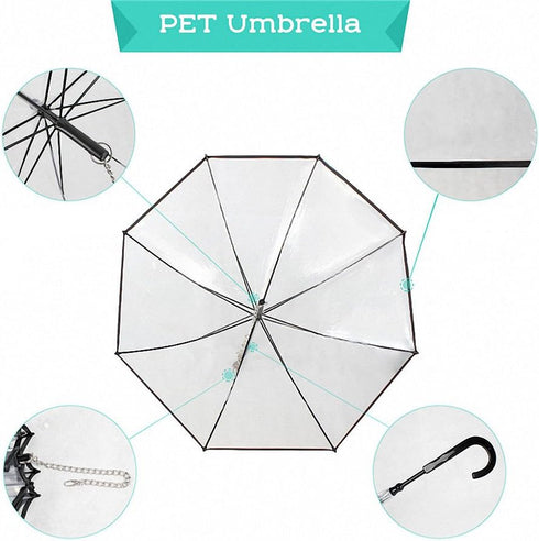 OMEM Portable Modular Dog Umbrella with Leash, Pet Outdoor Rainproof Supplies, Diameter 28.3"