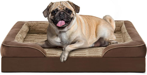 FURTIME Orthopedic Dog Beds for Small Dogs, Waterproof Bed with Removable Washable Cover, Egg Foam Couch, Nonskid Bottom