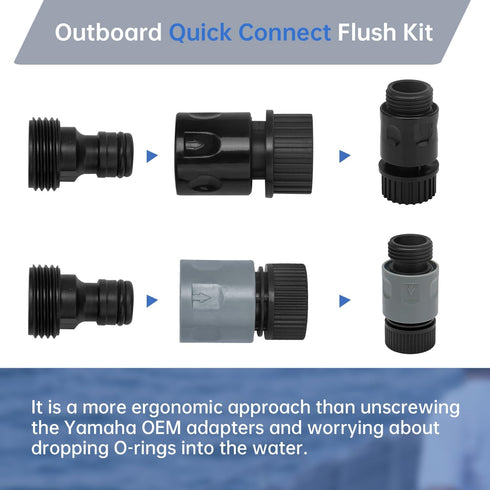 Outboard Engine Flush Kit for Yamaha, Quick Connect Flush Adapter for 4 Stroke Outboard Engines, 8HP-425HP