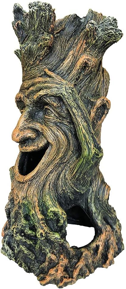 Fish Tank Tree Trunk Decorations, Lifelike Hollow Wood Ornament for Fish to Swim Through