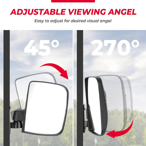 KEMIMOTO Golf Cart Side Mirrors with LED Turn Signal Lights - Universal Rear View Mirrors