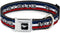 Dog Collar Seatbelt Buckle Mustang Text Tri Bar Stripe 1.5 Inch Wide, 13 to 18 Inches