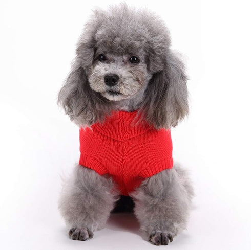 Dog Sweater, Warm Pet Sweaters for Small to Large Dogs - Cute Knitted Classic Sweater for Girls & Boys, XXX-Large, Red