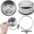 MotBach 3 Pieces Stainless Steel Bird Feeding Dish Cups, Parrot Food Water Bowls with Clamp for Pet Cage