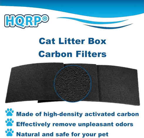 HQRP 6-Pack Activated Carbon Cat Litter Box Filters, Compatible with Van Ness Litter Box