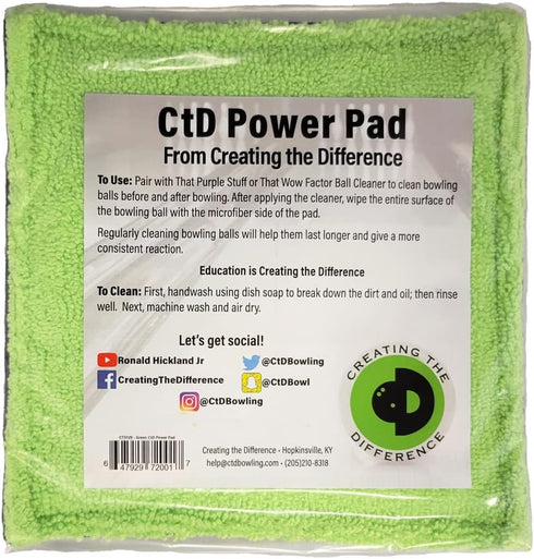 Creating the Difference Power Pad | Microfiber Bowling Ball Cleaning Towel | Bowling Ball Cleaner | Removes Dirt & Oil