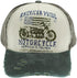 Vintage Baseball Cap 100% Cotton Washed Denim Trucker Cap Motorcycle Print Pattern Outdoor Sun Hat for Man Women