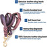 Leather Dog Leash, Heavy Duty Genuine Braided Training Leash, Soft Comfortable for Large Medium Small Dogs, Brown