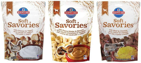 Hill's Science Diet Soft Savories Adult Dog Treat 3 Flavor Variety Bundle: (1) Soft Savories