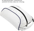 Qiilu White PU Leather Shoe Bag, Dustproof Storage Carrier Bag for Home Travel
