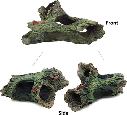 Tfwadmx Decaying Trunk Aquarium, Small Resin Ornament for Betta Fish, 20 Gallon Fish Tank Hideout Caves
