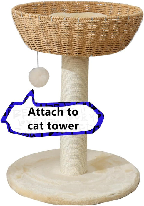 10-Pack Cat Tree Tower Accessories, Replaceable Ball Toy with Bell, Cream-White Dangling Toy