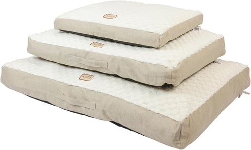 Armarkat Mat Model M12HMB/MB-L, Large Dog Crate Mat with Removable Cover, Beige/White