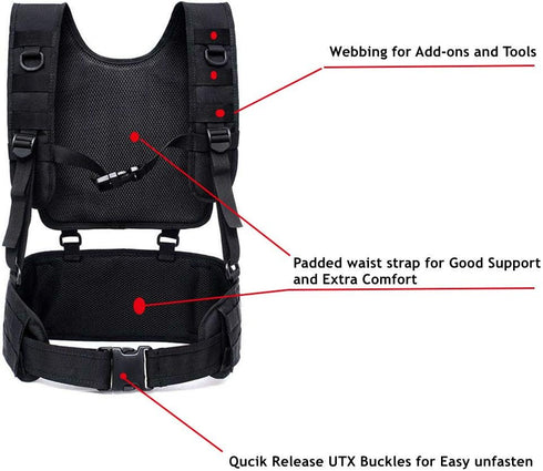 Tactical Padded Battle Belt with Detachable Suspender Straps for Army Training and Outdoors Duty