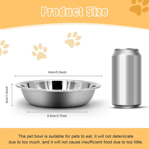 2 PCS Cat Bowls Whisker Friendly, Shallow Wide Flat Cat Food Bowls Stainless Steel,Metal Cat Dishes Whisker Fatigue Relief,Replacement Basic Cat Plates for Elevated Stand,Dishwasher Safe…