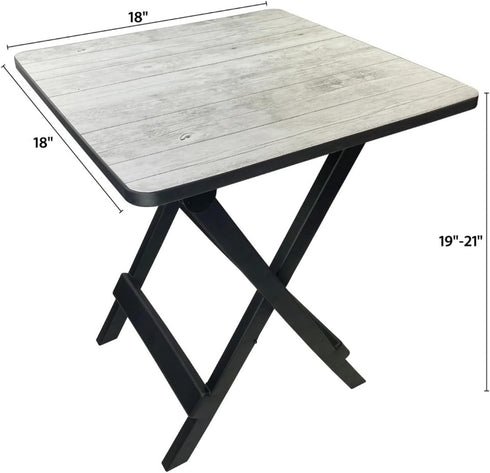 Generic 19-Inch Plastic Folding Side Table, Gray, Portable Outdoor Camping Furniture