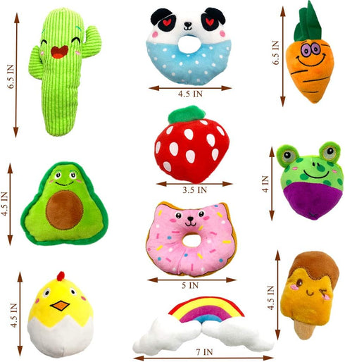 Jalousie 18 Pack Dog Squeaky Toys - Cute Stuffed Pet Plush Puppy Chew for Small Medium Pets - Bulk