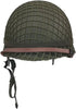 WW2 US Army M1 Helmet - Metal Steel Shell Replica with Net/Canvas Chin Strap/Cat Eye Band