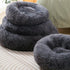 Fluffy Calming Donut Dog Bed & Cat Bed, Round Warm Nest for Pets Up to 3Kg