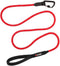 Sentry Heavy Duty Rope Dog Leash, 6 Foot with Lockable Metal Carabiner, Reflective for Safe Night Walks
