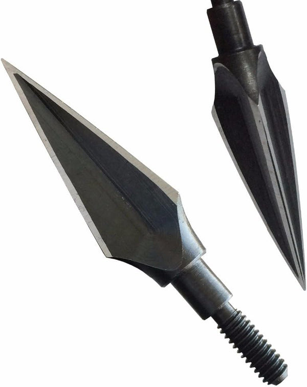 GPP 12PK Steel Screw Archery Broadheads, 3 Edges, 125 Grain for Hunting Arrows